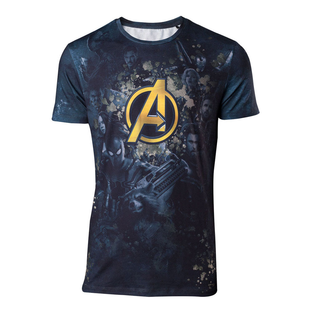 Avengers: Infinity War Team Sublimation Print T-shirt, Male, Extra Extra Large, Multi-colour