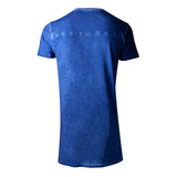 76 Vault-tec Logo Oil Washed T-shirt, Male, Large, Blue