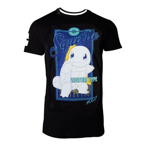 Squirtle Water Type City T-shirt, Male, Small, Black