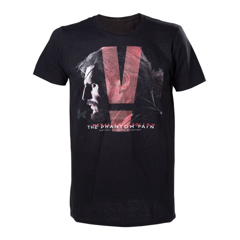 V Phantom Pain Box Cover T-shirt, Male, Small, Black