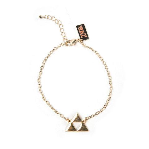 Legend Of Zelda Triforce Logo Charm Bracelet, Female, Gold