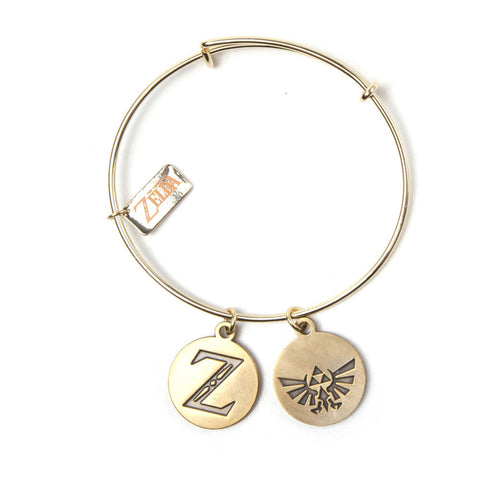 Legend Of Zelda Z & Royal Crest Logos Charm Bracelet, Female, Gold