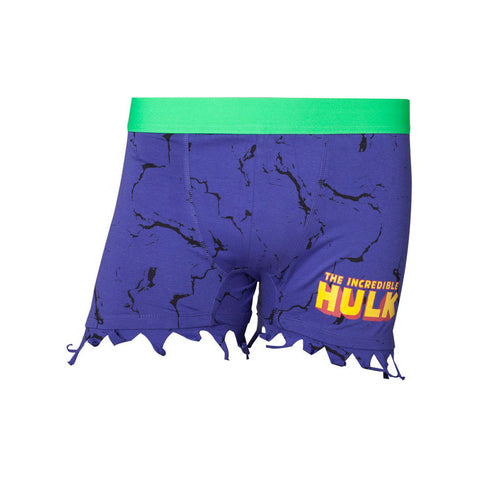 Incredible Hulk Novelty Ripped Boxer Shorts Underwear, Male, Medium, Purple-green