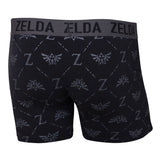 Legend Of Zelda Logo All-over Print Boxer Shorts Underwear, Male, Large, Black-grey