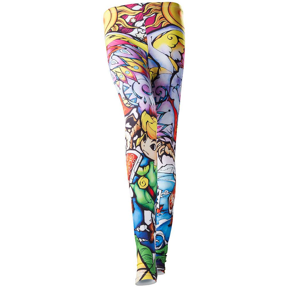 Legend Of Zelda Windwaker Hd Link All-over Print Leggings, Female, Extra Large, Multi-colour