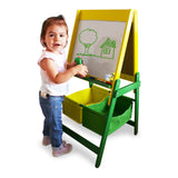 Double Sided Children's Wooden Art Easel With Creative Accessories Set