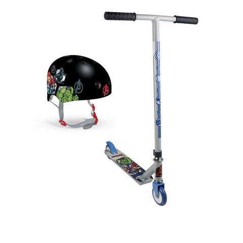 Avengers Assemble Kid's Stunt Scooter And Protection Helmet, Multi-colour