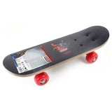 Justice League Kid's 17-inch Maple Wood Mini Skateboard Cruiser, Black-red