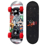 Justice League Kid's 17-inch Maple Wood Mini Skateboard Cruiser, Black-red