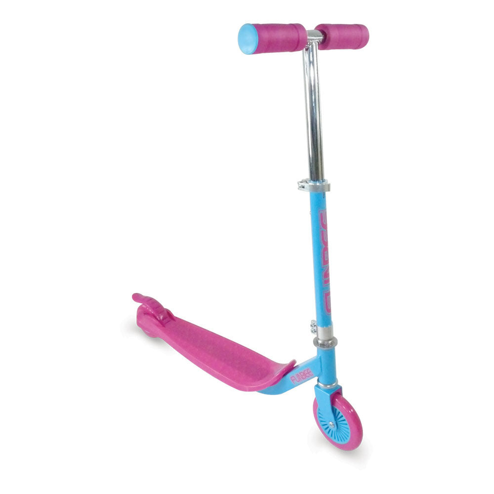 Two Wheel Scooter With Rear Brake And Adjustable Handlebars, Blue-pink