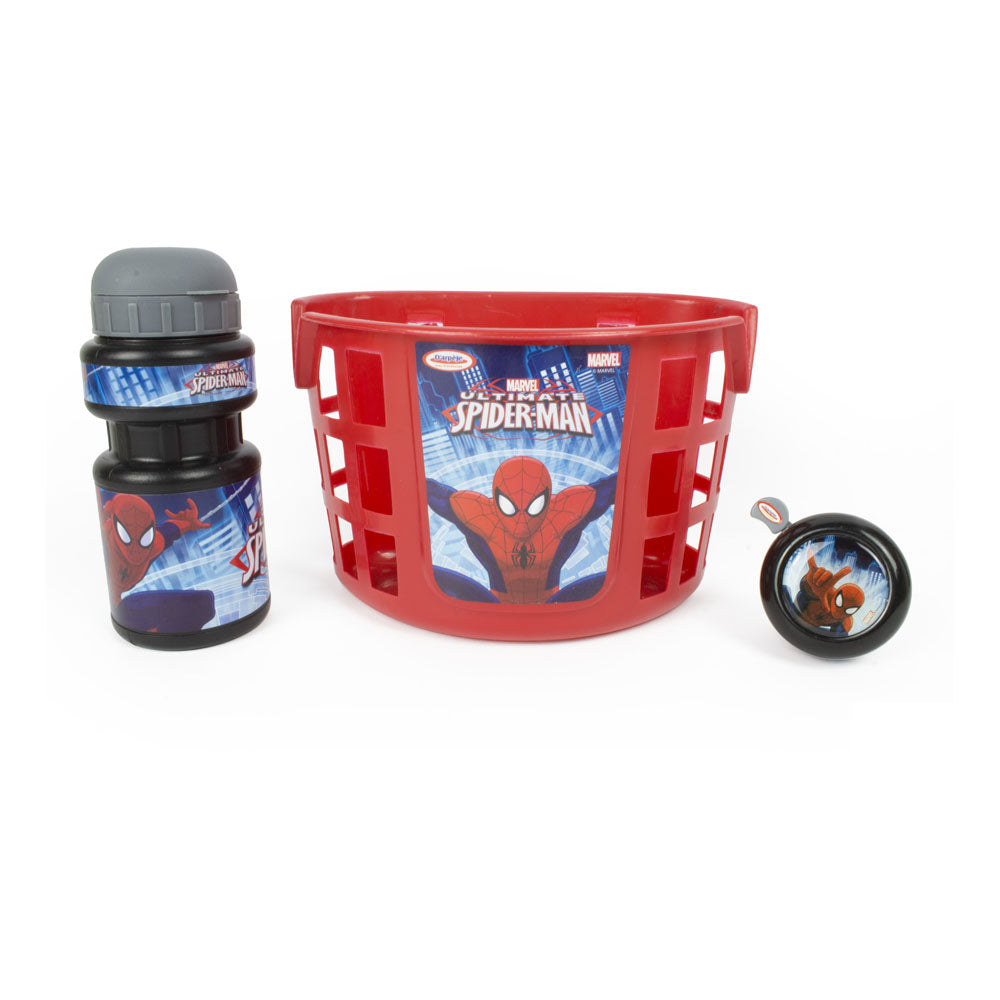 Ultimate Spider-man Bike Basket, Water Bottle And Bell Accessories Pack