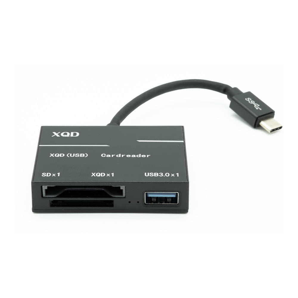 Usb-c Type-c To Professional Xqd & Sd Card Reader With Usb3 Hub, Black