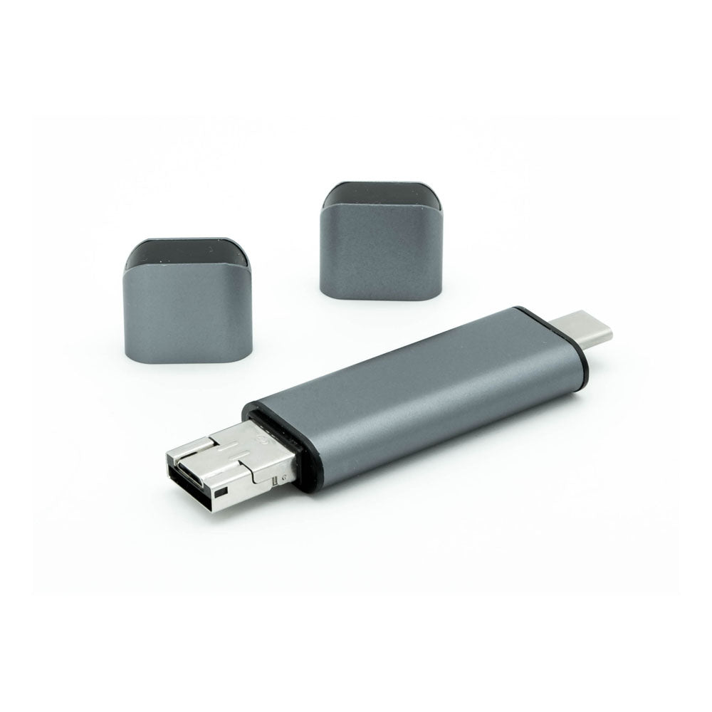 Usb-c Type-c 3-in-1 Dual Personality Card Reader, Grey