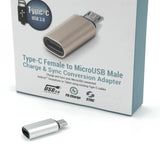 Usb-c Type-c Female To Micro-usb Adapter, Grey