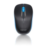 Compoint Wireless Ambidextrous 3-button 1600dpi Optical Mouse With Nano Usb Adapter, Black-blue