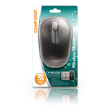 Compoint Wireless Ambidextrous 3-button 1600dpi Optical Mouse With Nano Usb Adapter, Black-blue