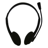 Overhead Stereo Headset With Integrated Boom Microphone, 3.5mm Jack, Black