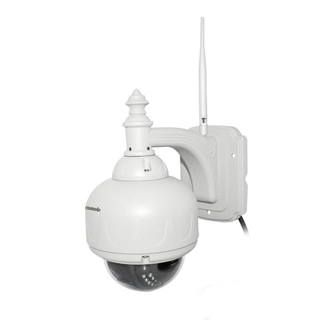 Wireless Outdoor Pan-tilt-zoom Ip Camera With Hd720p, 22pcs Ir Leds, 20m Range, Ir-cut, Wide Dynamic Range, Day & Night, White