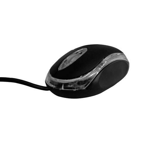 Ambidextrous Illuminated 3-button 800dpi Usb Optical Mouse With Scroll Wheel, Black