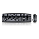 Compoint Km9014 Multimedia Wired Usb Full-size Keyboard & Optical Mouse Desktop Duo Set, Black