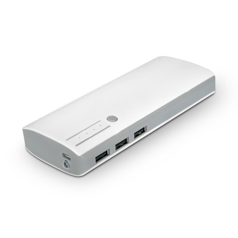 Super-performance 10000mah Triple Usb Power Bank, White