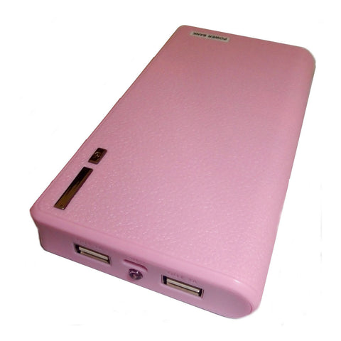 Dual Usb Devices Pocket Powerbank Charger, 11500mah, Pink