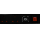 8 Way Vertical Pdu With Surge Protected Uk Plug, 1.8m, Black