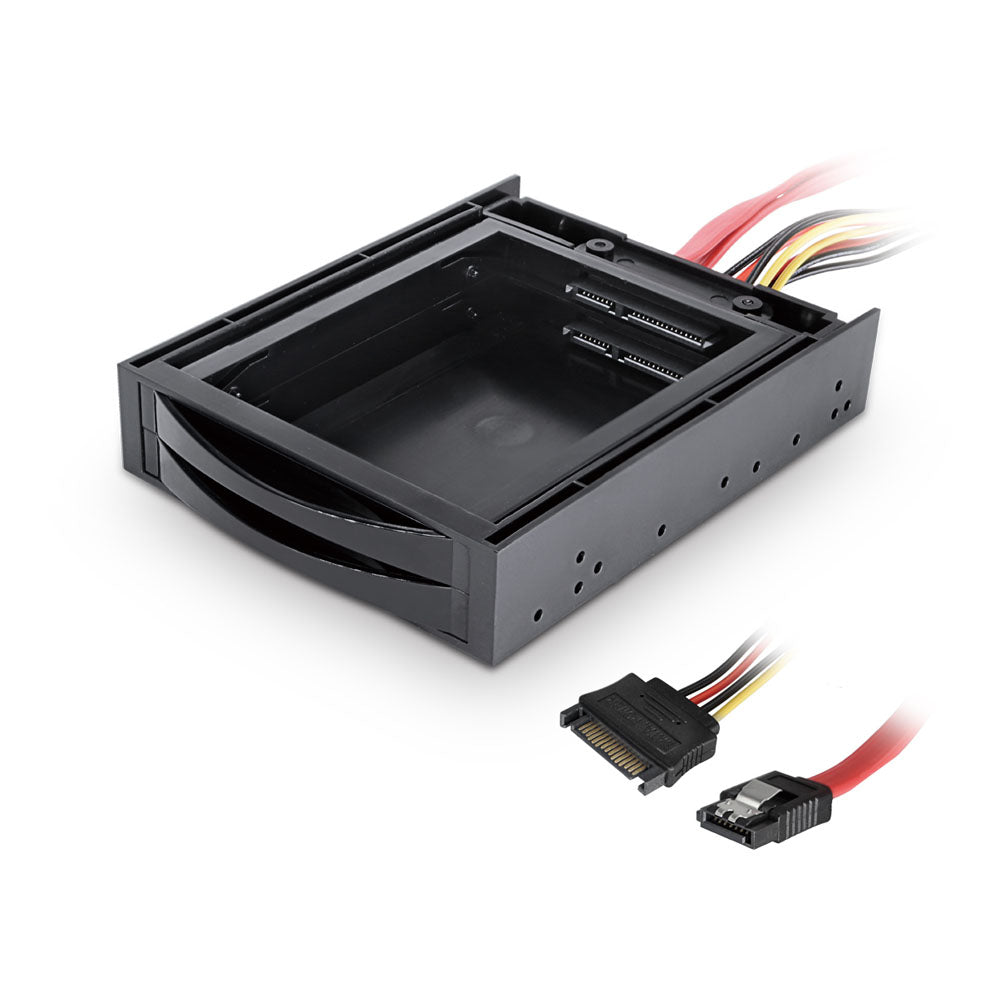 Hot-swappable Dual Sata 2.5-inch Ssd-hdu Bracket-chassis For 3.5-inch Bay, Black