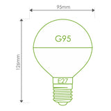 Led Bulb | 15x Smd 2835 Led | G95 | E27 | 12w| 175-250v | White Warm