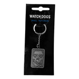 Watch Dogs Skull Brushed Metal Keychain With Embedded Detail, 6cm