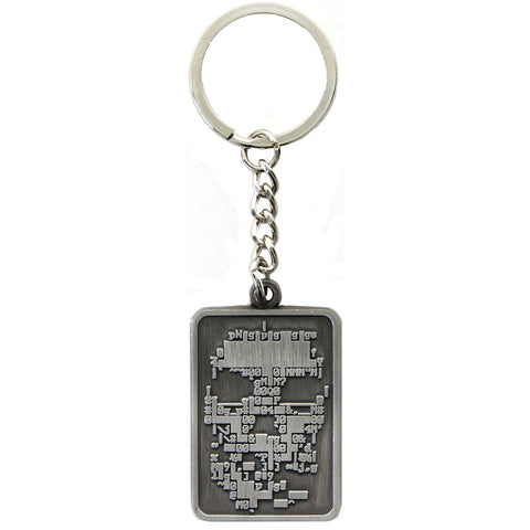 Watch Dogs Skull Brushed Metal Keychain With Embedded Detail, 6cm