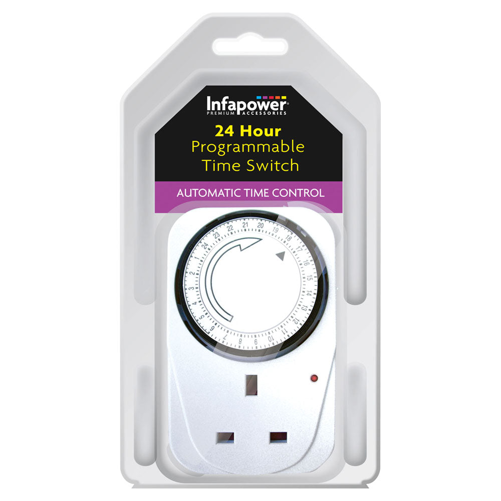 Programmable 24 Hour Time Switch, White