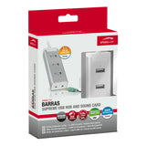 Barras Supreme Passive Usb Hub With Integrated Sound Card, Silver-white