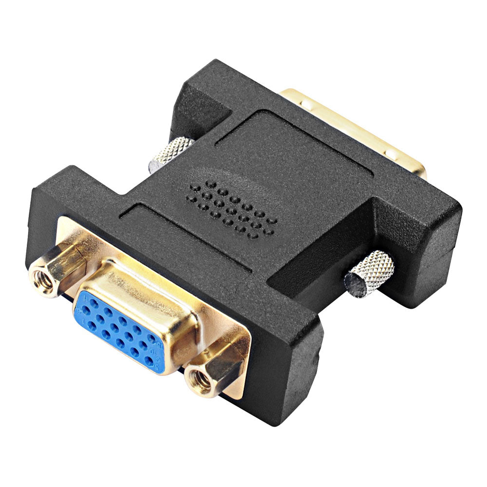 Dvi-i Plug To Vga Socket Adapter Hq, Black