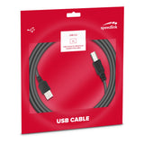 Usb 2.0 Usb-a Plug To Usb-b Plug Connection Cable, 3m, Black