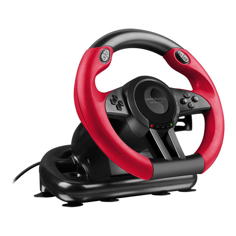 Trailblazer Vibration Effect Racing Wheel With Pedals For Microsoft Xbox One-pc, Black-red