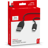 Stream Play & Charge Usb Cable For Nintendo Switch, 3m, Black