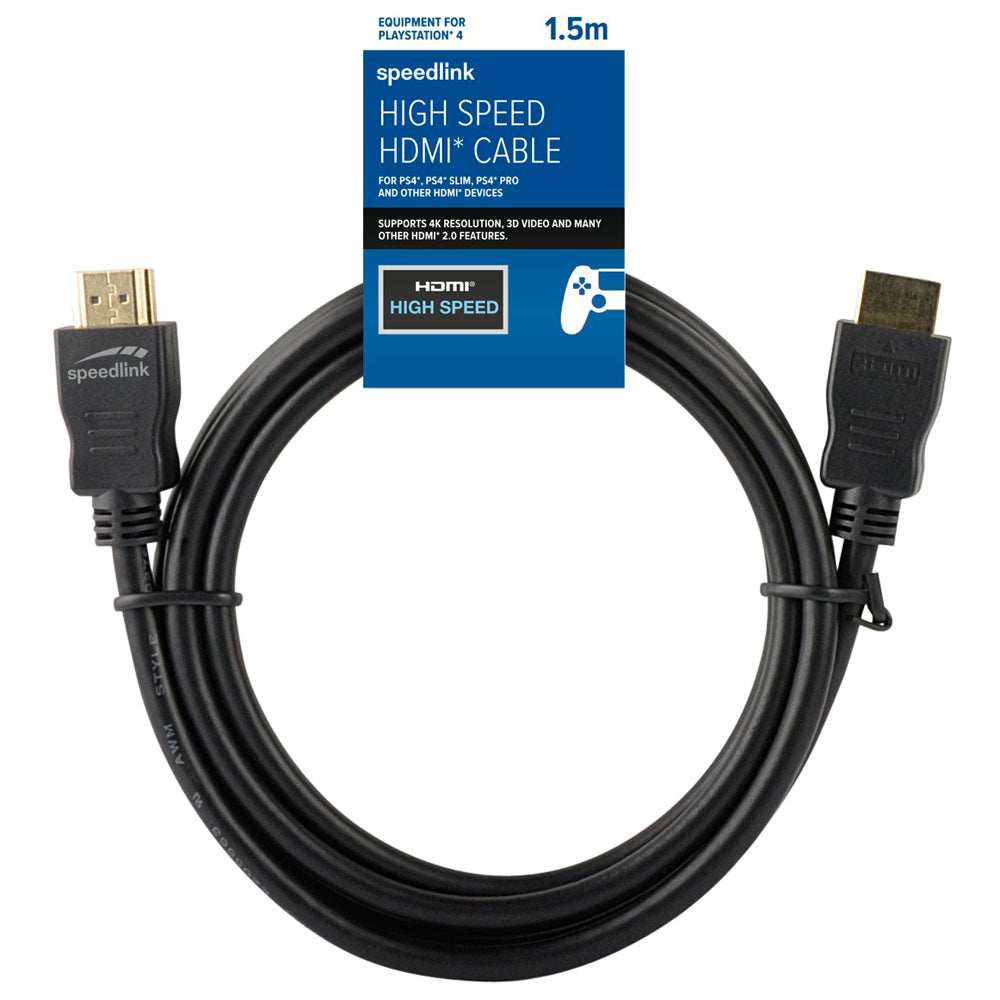 High Speed Hdmi Cable With Gold-plated Contacts For Ps4, 1.5m, Black