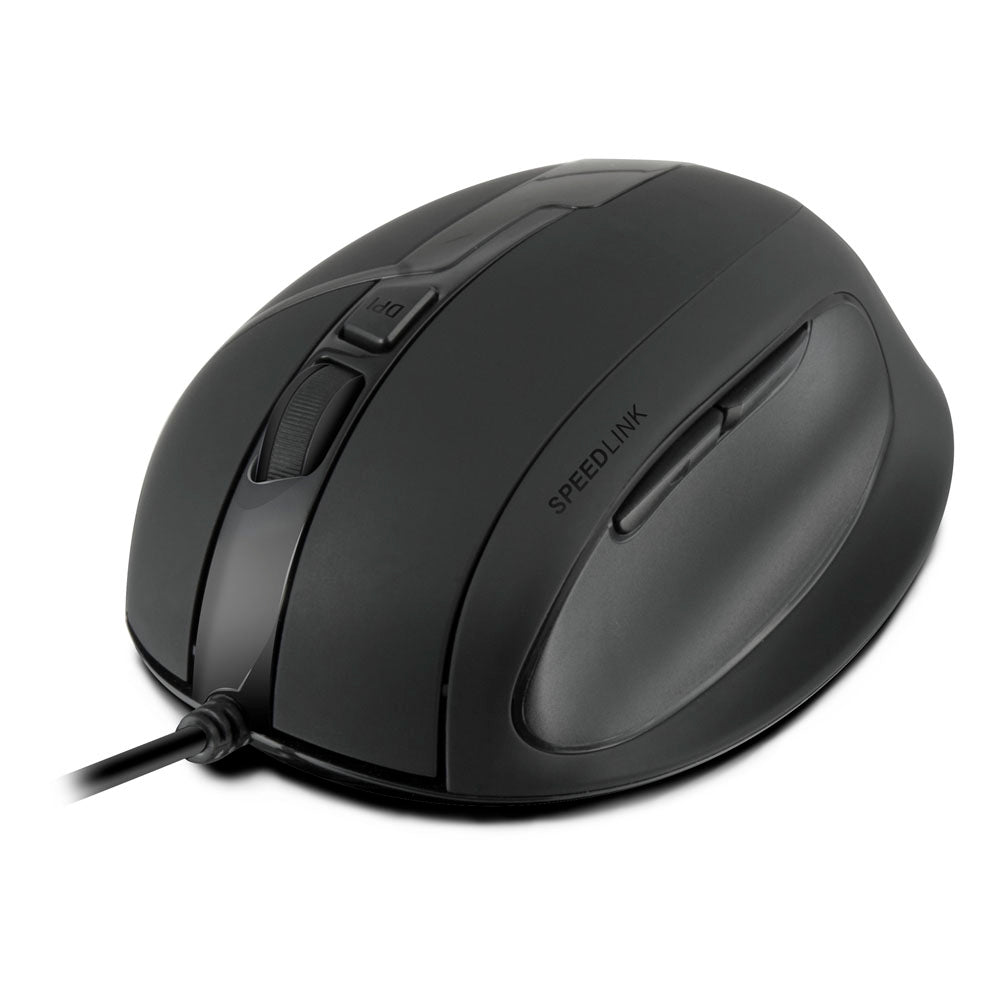 Obsidia 3200dpi Ergonomic Optical Pc Mouse, Usb, Black