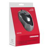 Axon Silent & Antibacterial 2400dpi Optical Usb Ergonomic Pc Mouse, Rubber-black