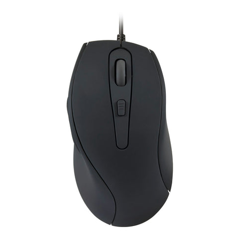 Axon Silent & Antibacterial 2400dpi Optical Usb Ergonomic Pc Mouse, Rubber-black