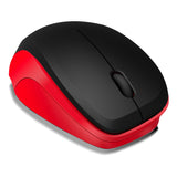 Ledgy Wireless Three Button Ergonomic Pc Mouse With Nano Receiver, Black-red