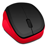 Ledgy Wireless Three Button Ergonomic Pc Mouse With Nano Receiver, Black-red