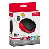 Ledgy Wireless Three Button Ergonomic Pc Mouse With Nano Receiver, Black-red