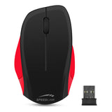 Ledgy Wireless Three Button Ergonomic Pc Mouse With Nano Receiver, Black-red