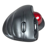 Aptico Wireless Ergonomic 1600dpi Laser Trackball Mouse, Black-red