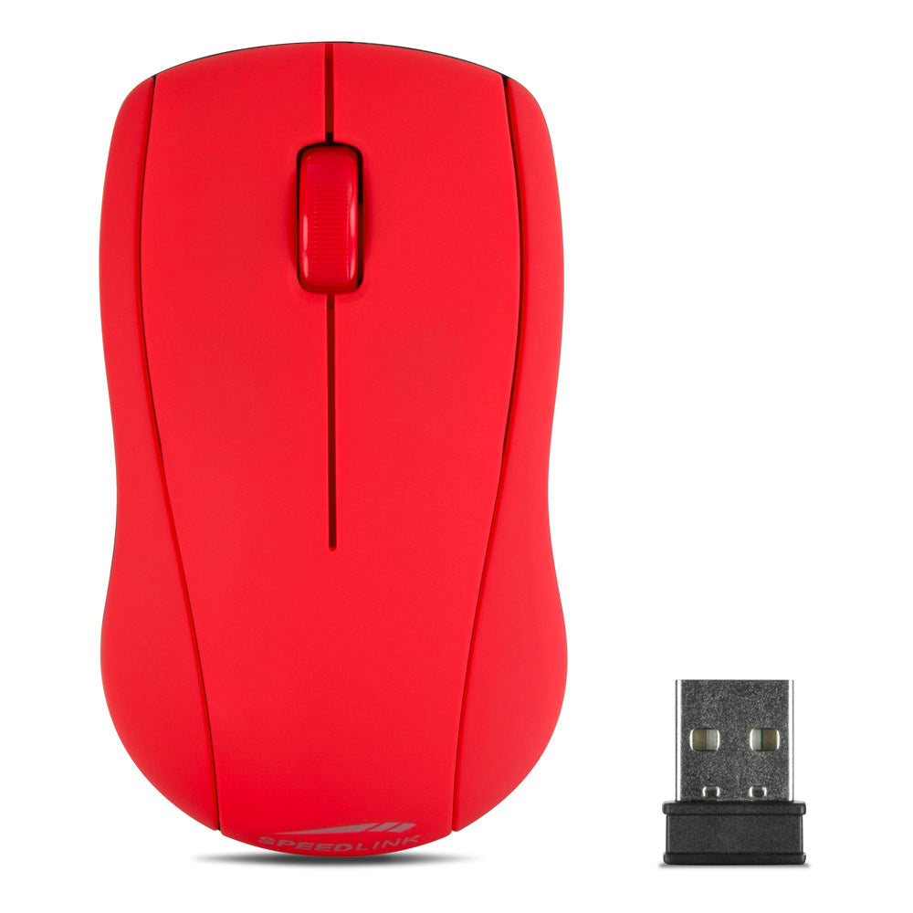 Snappy Wireless 1000dpi Optical Three-button Mouse With Usb Receiver, Red