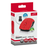 Snappy Wireless 1000dpi Optical Three-button Mouse With Usb Receiver, Red