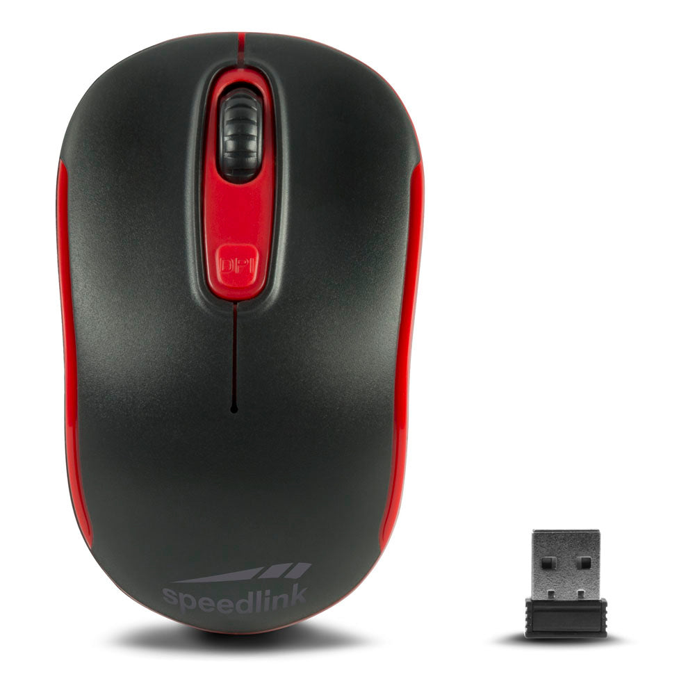 Ceptica Wireless Usb 1600dpi Mouse, Black-red