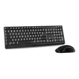 Niala Wireless Keyboard & Mouse Deskset With Usb Nano Receiver, 8m Range, Black